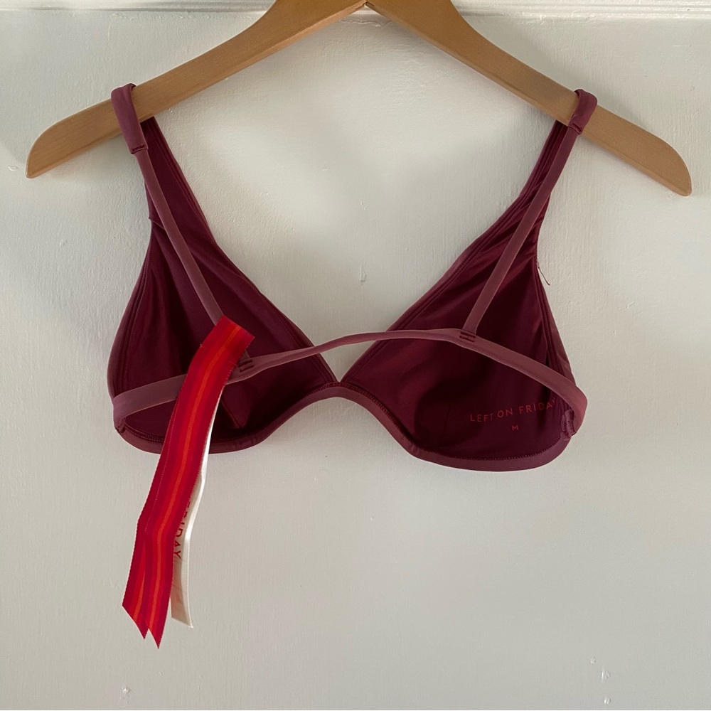 NWT Left on Friday Heatwave Bikini Top in Desert Plum size Medium - Picture 5 of 6